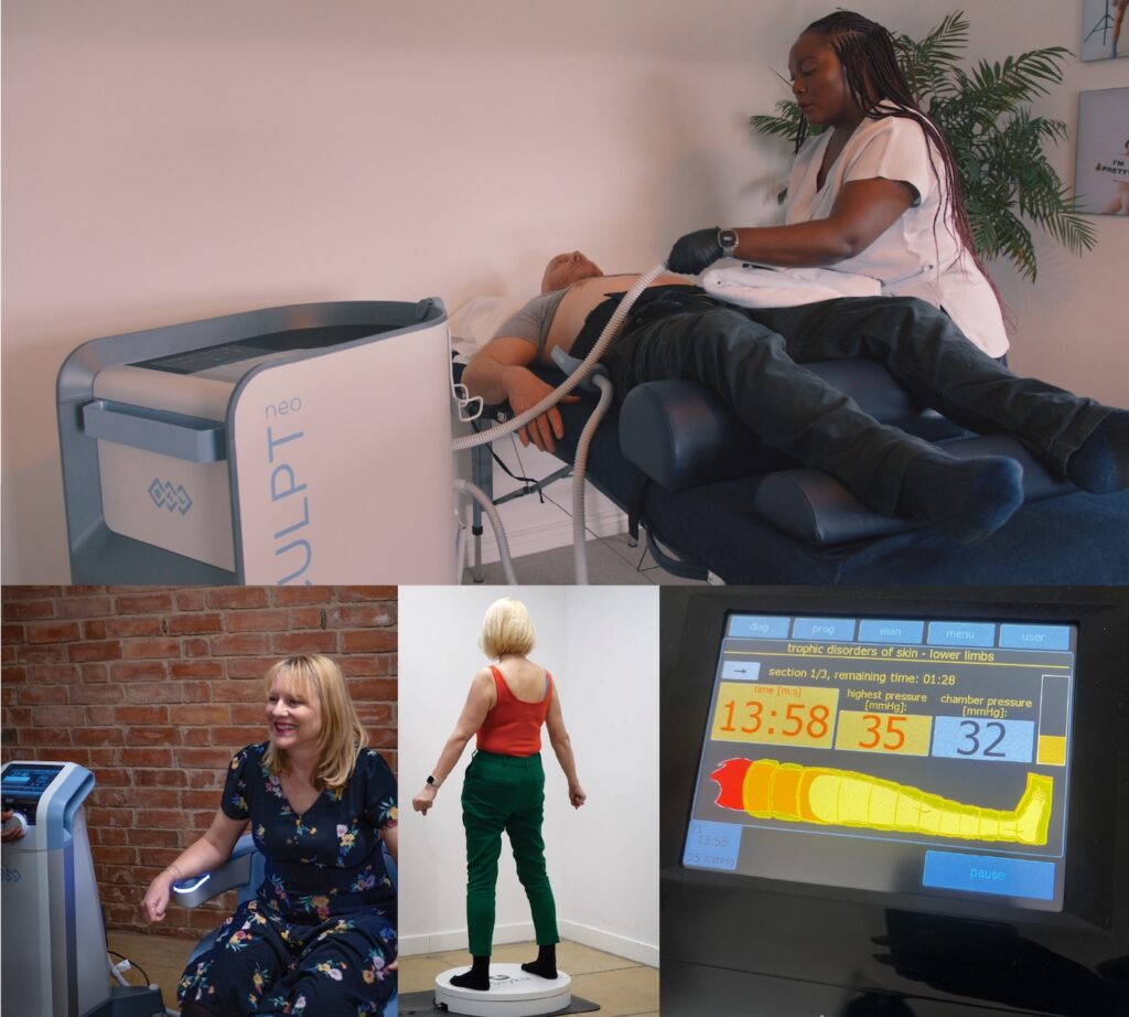 Non-invasive clinic for: urinary incontinence, pelvic floor strengthening, intimate wellness, body sculpting, lymphatic drainage massage, functional mobility